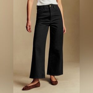 Sezane Le Crop Jean Wide Leg Crop Black Size 34 Basic Casual Capsule